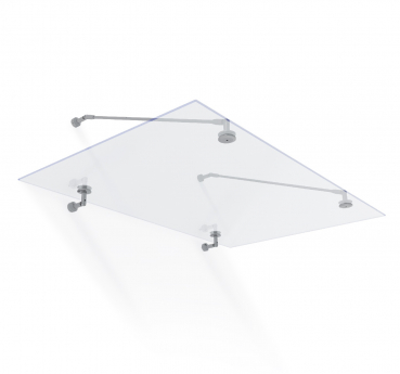 Palram-Canopia Türvordach TAURUS 1400 140x90cm 12mm ESG Glas Edelstahl